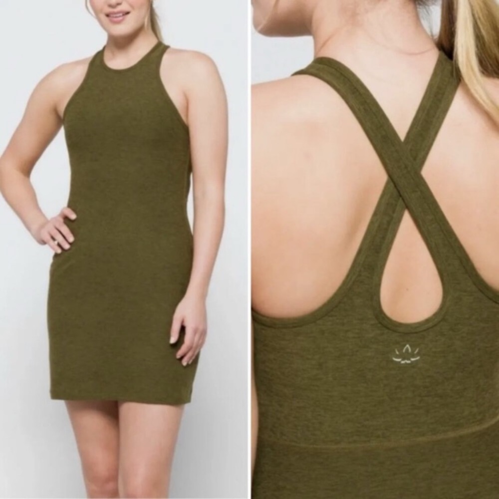 Beyond Yoga Dress S-M Spacedye Under Lock and Key Green Ultra Soft Yoga Tunic